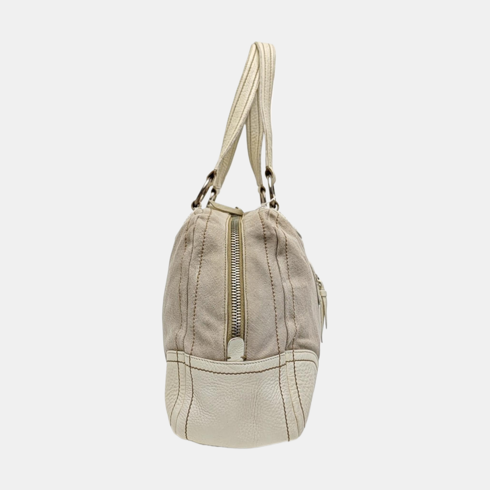 Canvas Top Handle Bag Beige