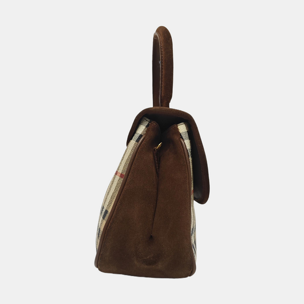 Coated Canvas Shoulder Bag Beige