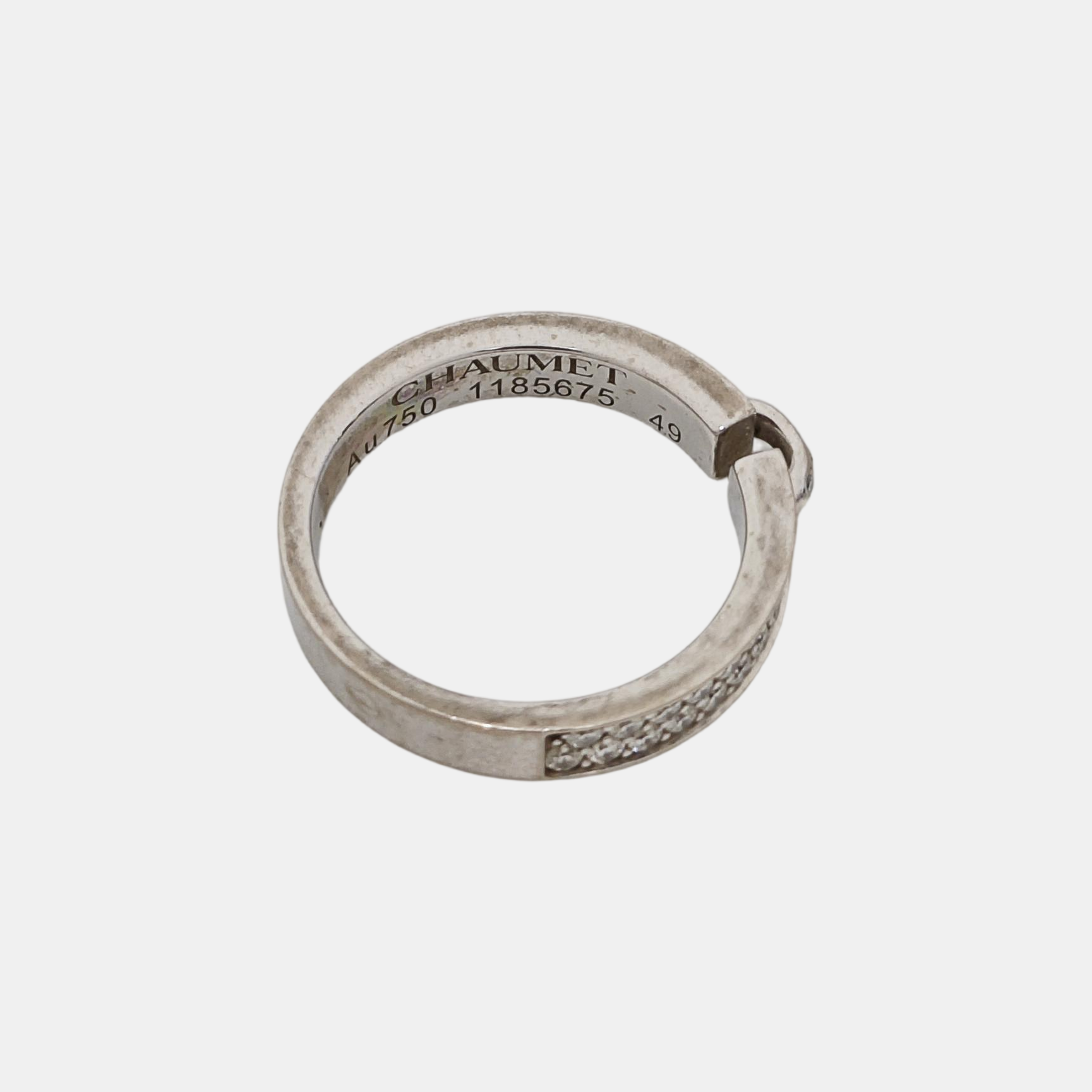 Liens Évidence 18k White Gold Silver Ring EU 49