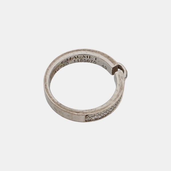 Liens Évidence 18k White Gold Silver Ring EU 49