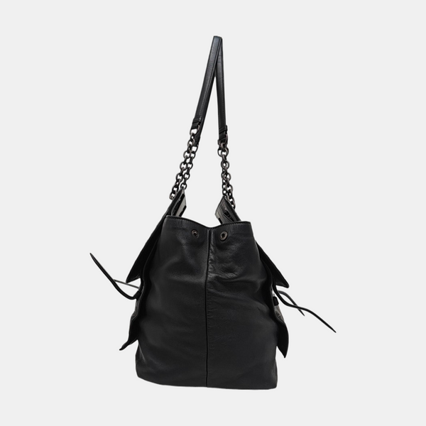 Lambskin Top Handle Bag Black