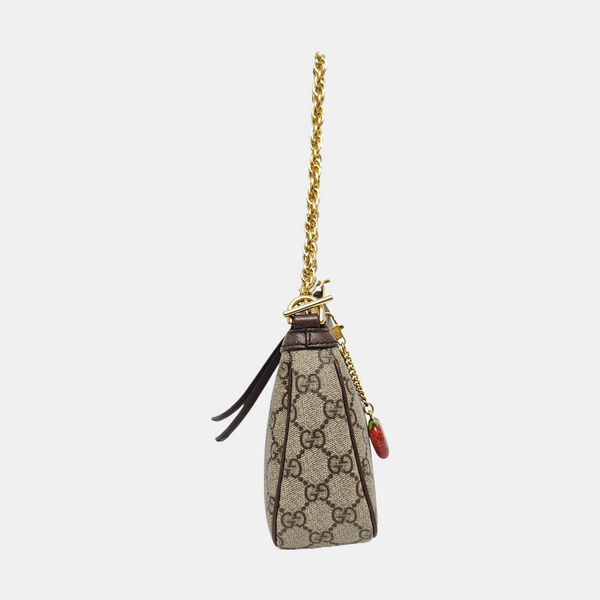 Ophidia Small Monogram Coated Canvas Beige