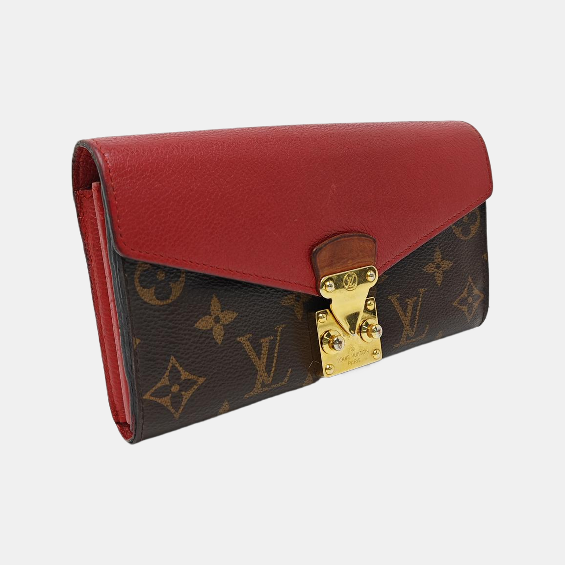 PALLAS Monogram Calfskin Red Wallet