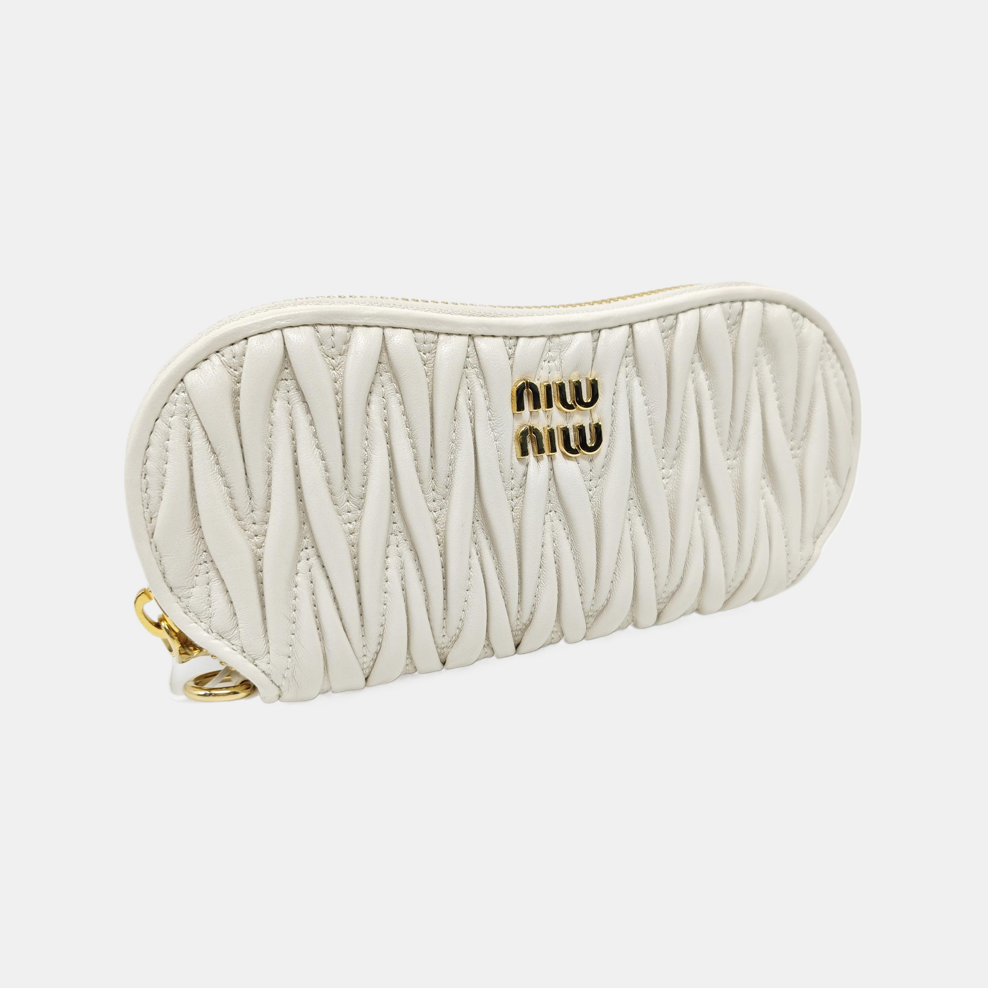 Quilted Lambskin Clutch White