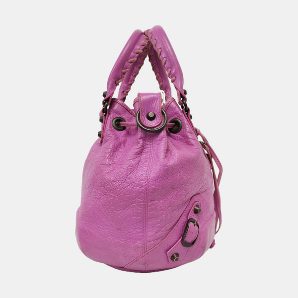 Pompon Bag Calfskin Purple