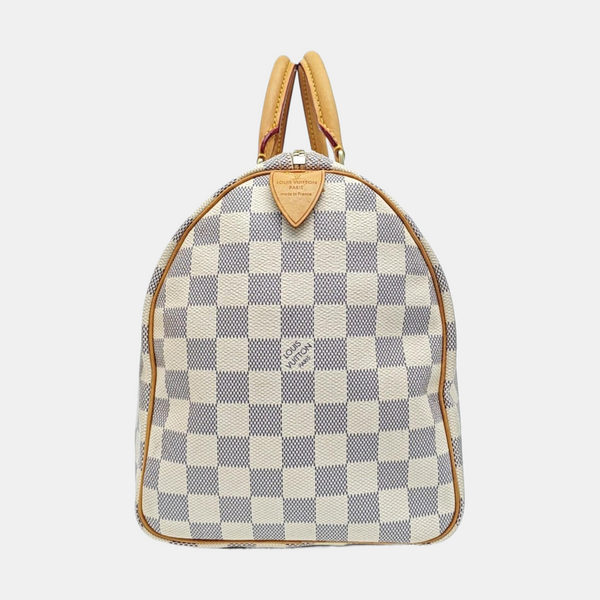 SPEEDY 30 Damier Azur Coated Canvas White