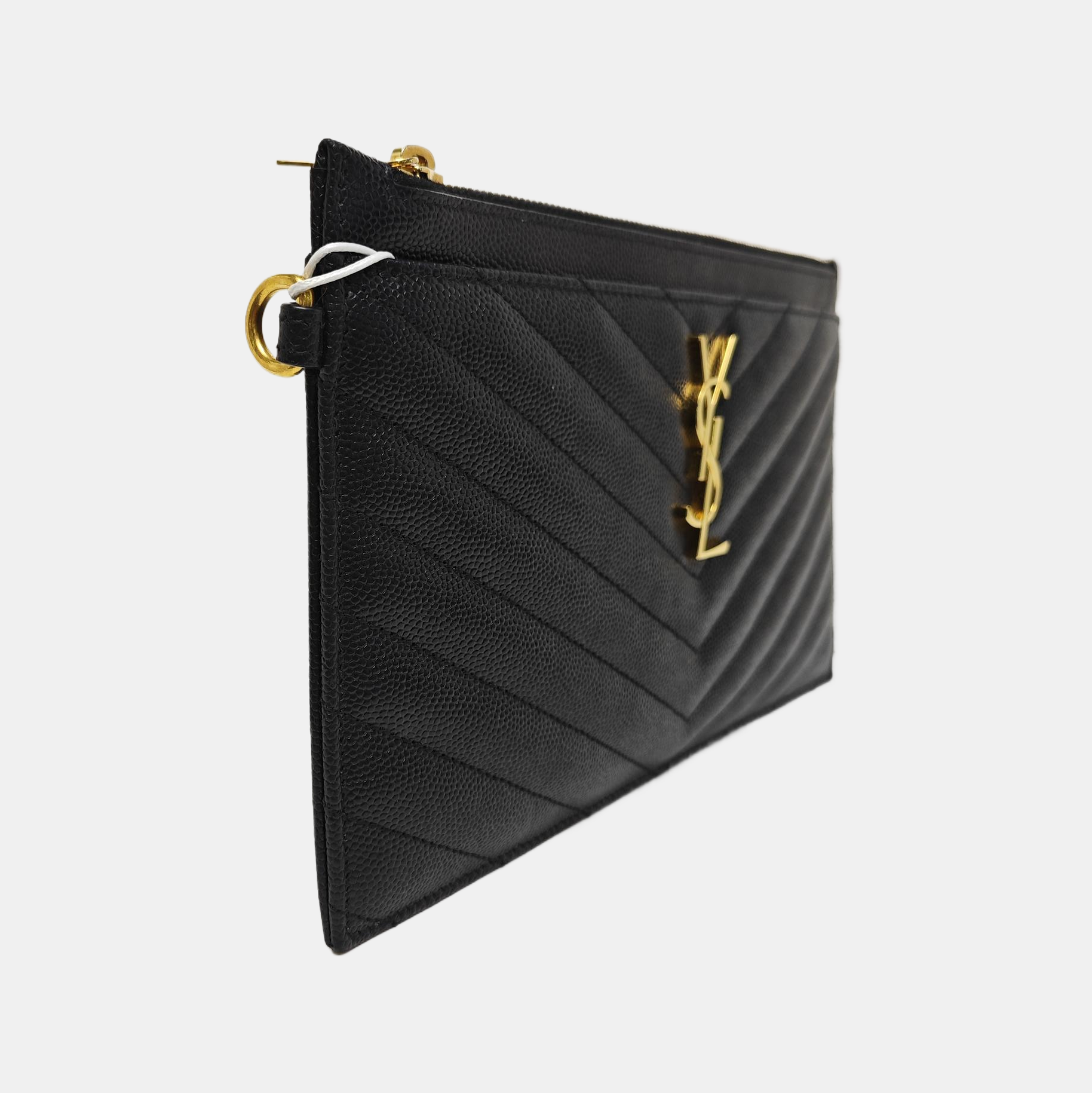 CASSANDRE Large Chevron Calfskin Black