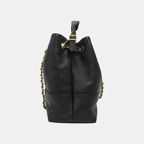 Quilted Calfskin Tote Bag Black
