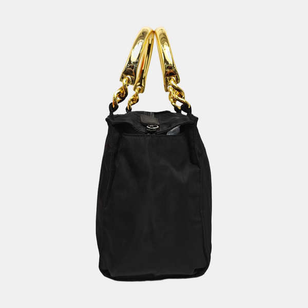 Nylon Top Handle Bag Black