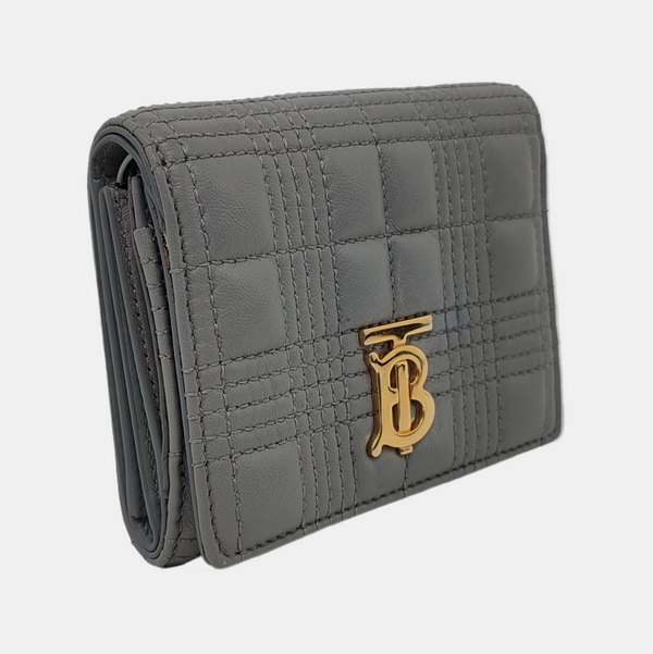 Quilted Lambskin Wallet Gray