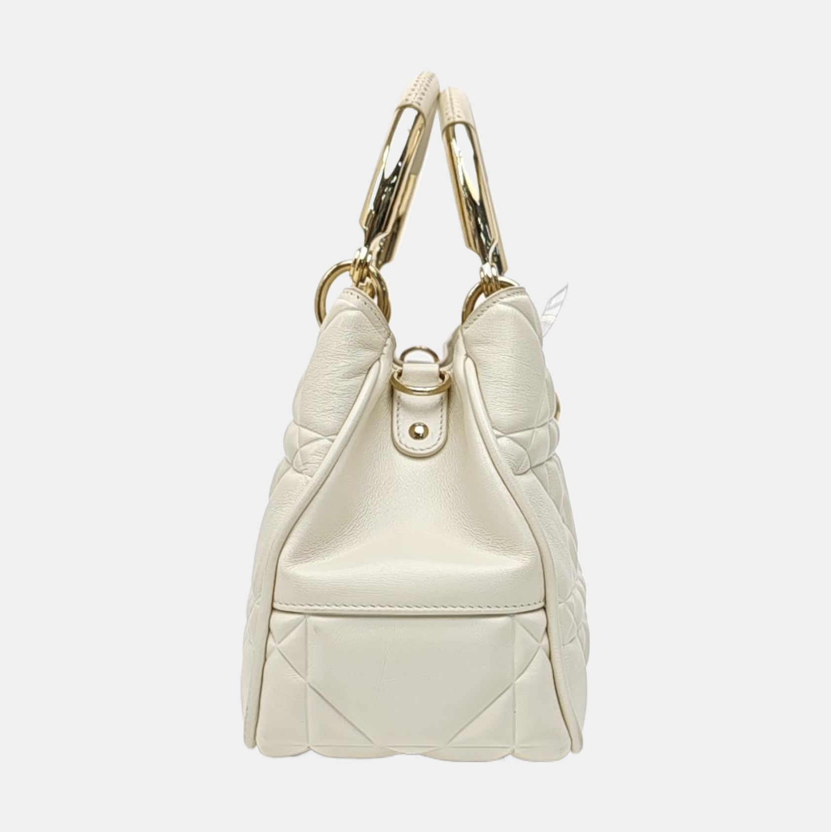 Lady 95.22 Medium Cannage Calfskin White