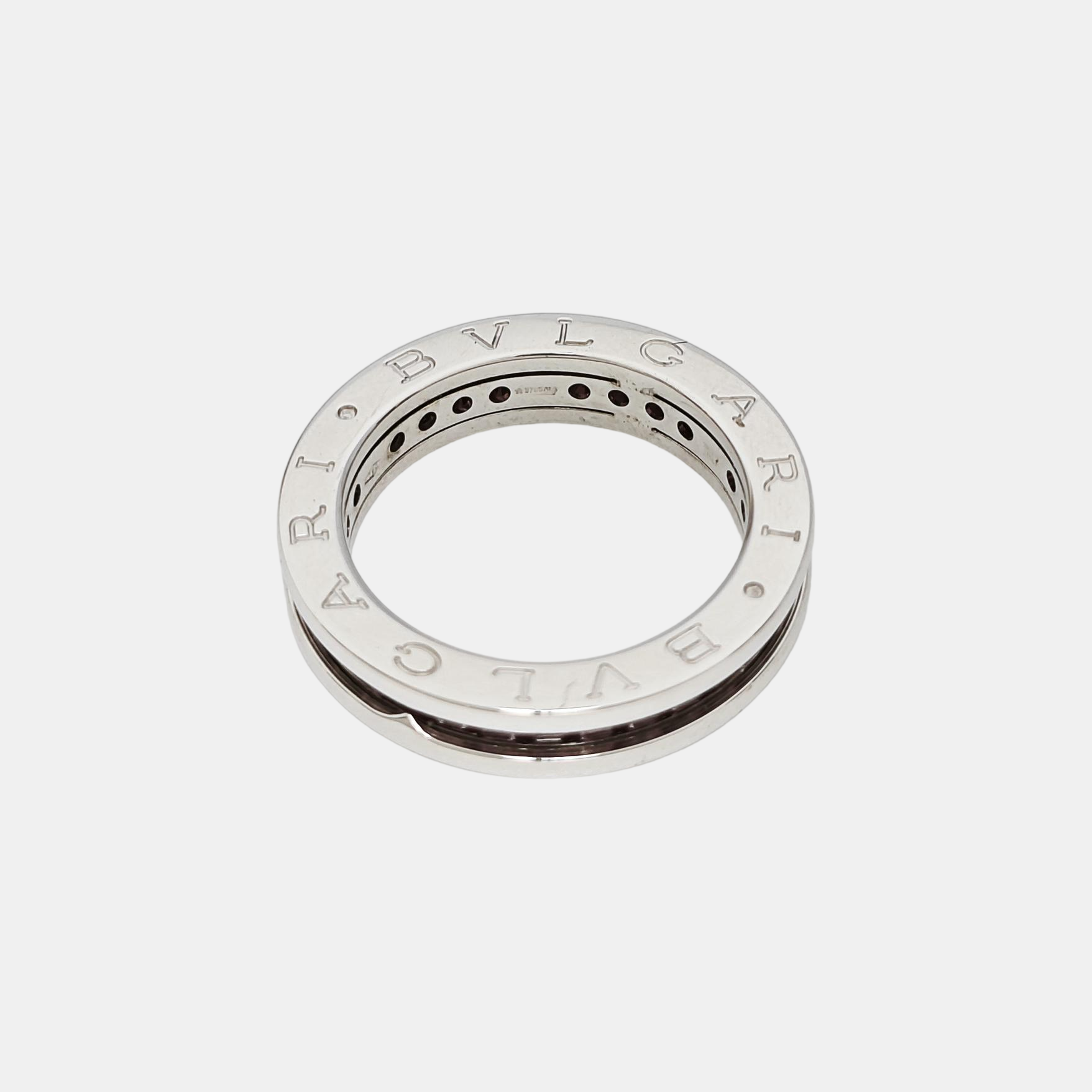 B.ZERO1 18k White Gold Silver Ring EU 54