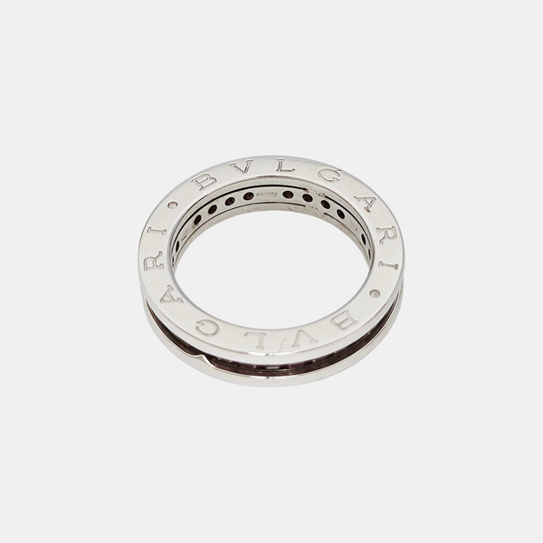 B.ZERO1 18k White Gold Silver Ring EU 54