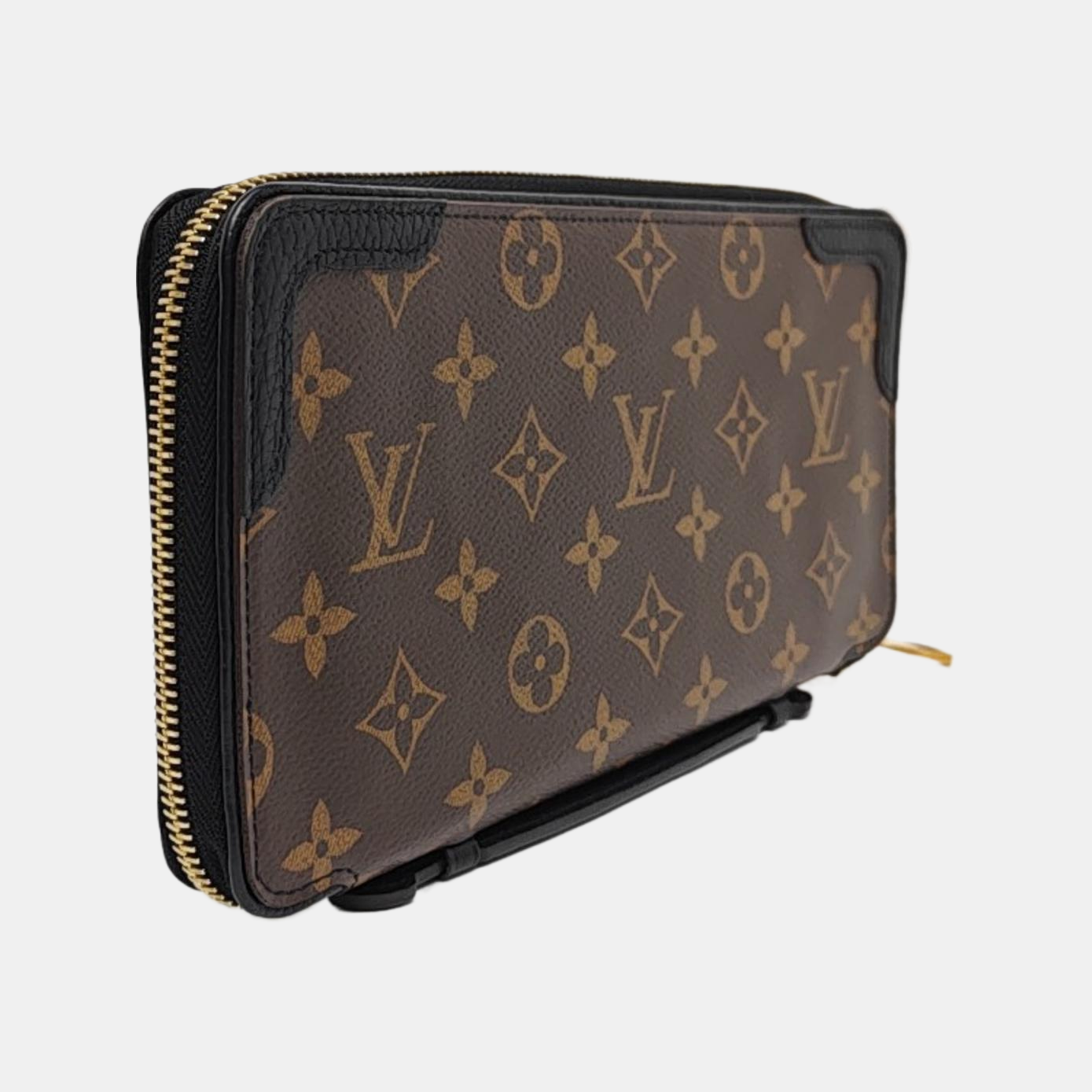 Monogram Coated Canvas Clutch Brown