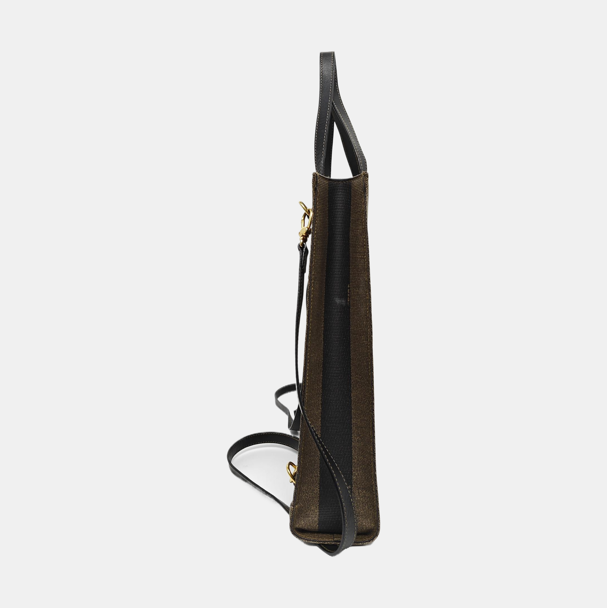 Coated Canvas Backpack Brown