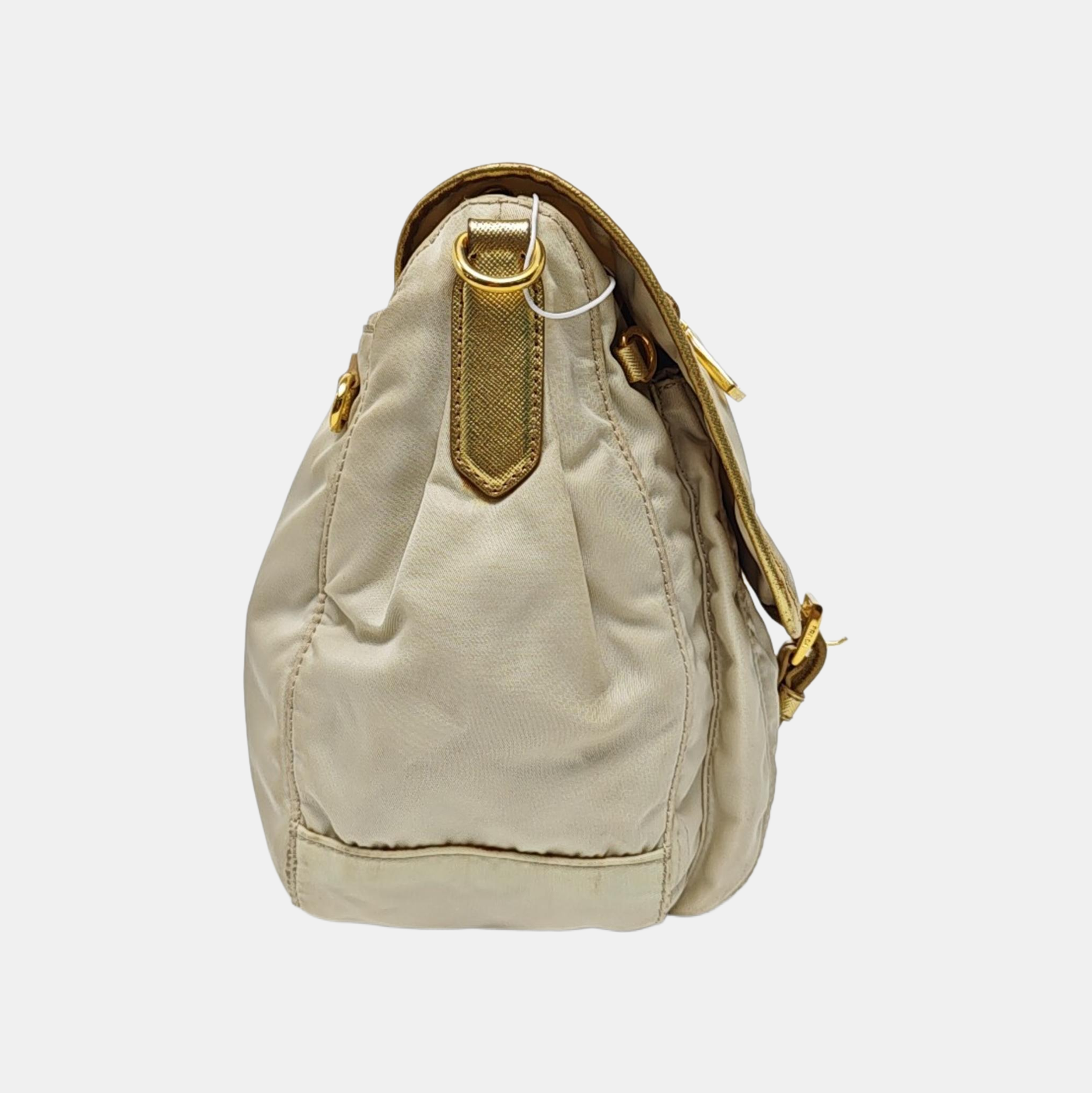 Nylon Shoulder Bag Beige