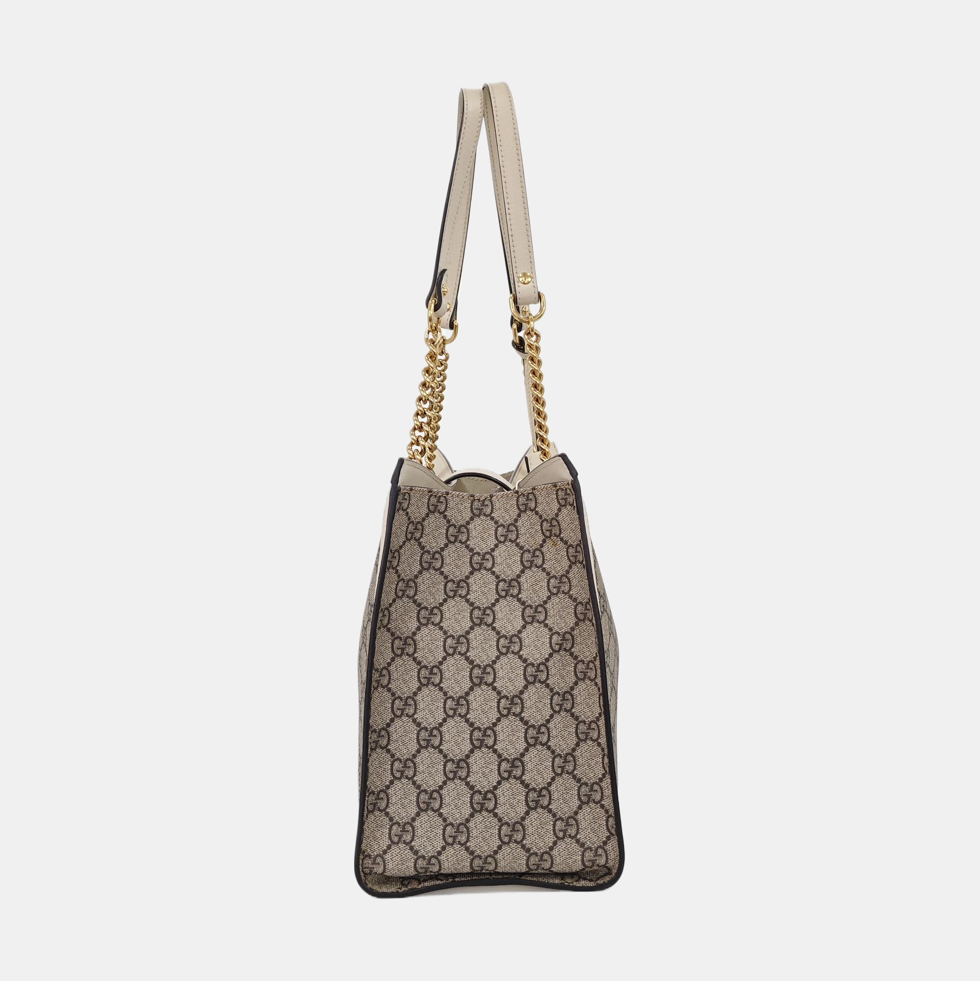 Authenticated pre-owned  Padlock Medium Monogram Coated Canvas Beige - Shoulder Bag at Looply