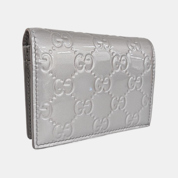 Signature Monogram Patent Leather Silver Wallet