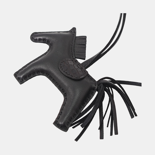 Leather Bag Charm Black