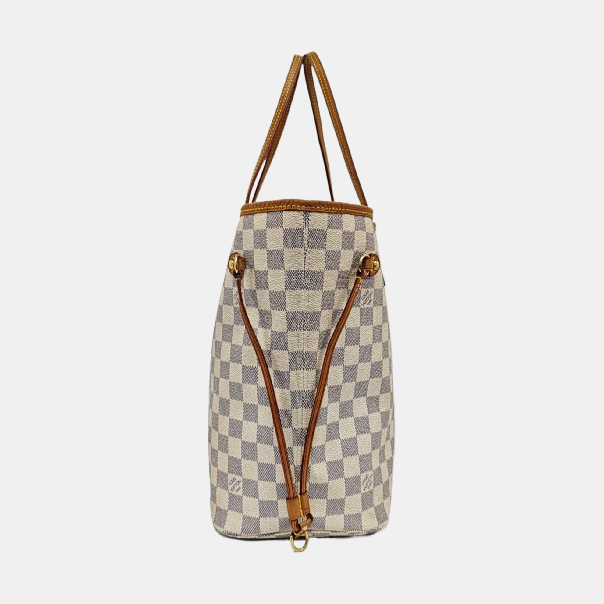 Authenticated pre-owned  NEVERFULL MM Damier Azur Coated Canvas White - Tote Bag at Looply