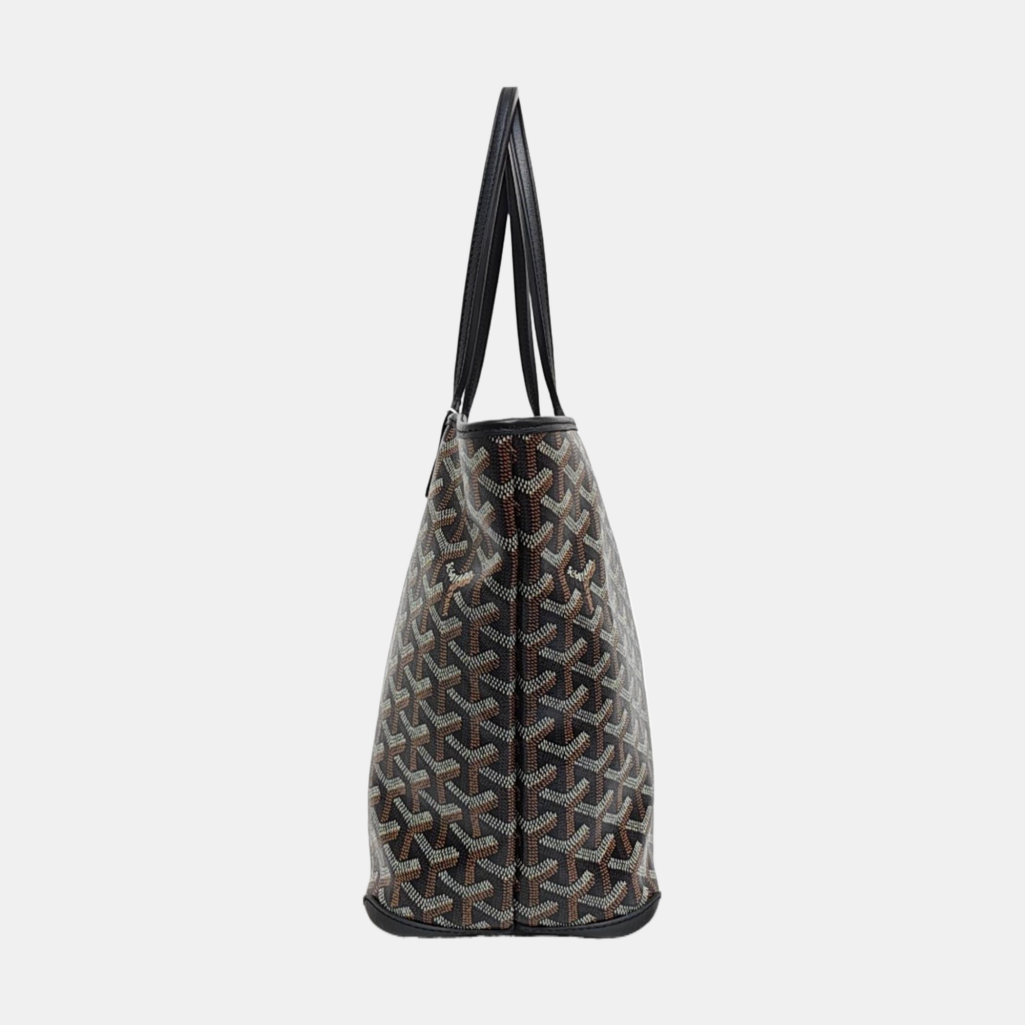Coated Canvas Top Handle Bag Black