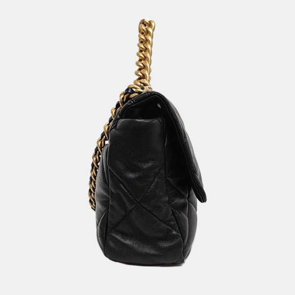 CHANEL 19 Large Quilted Lambskin Black