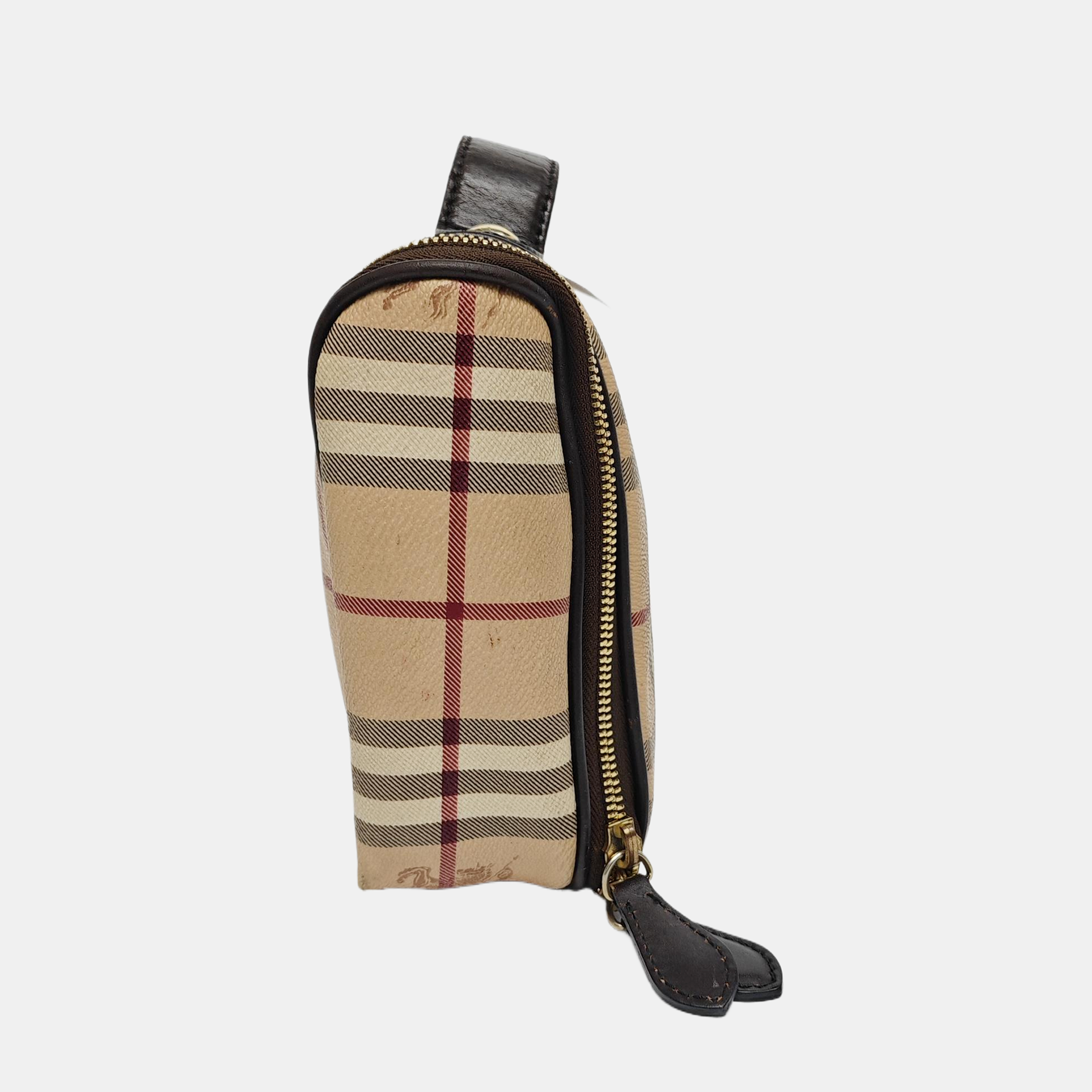 Coated Canvas Top Handle Bag Beige