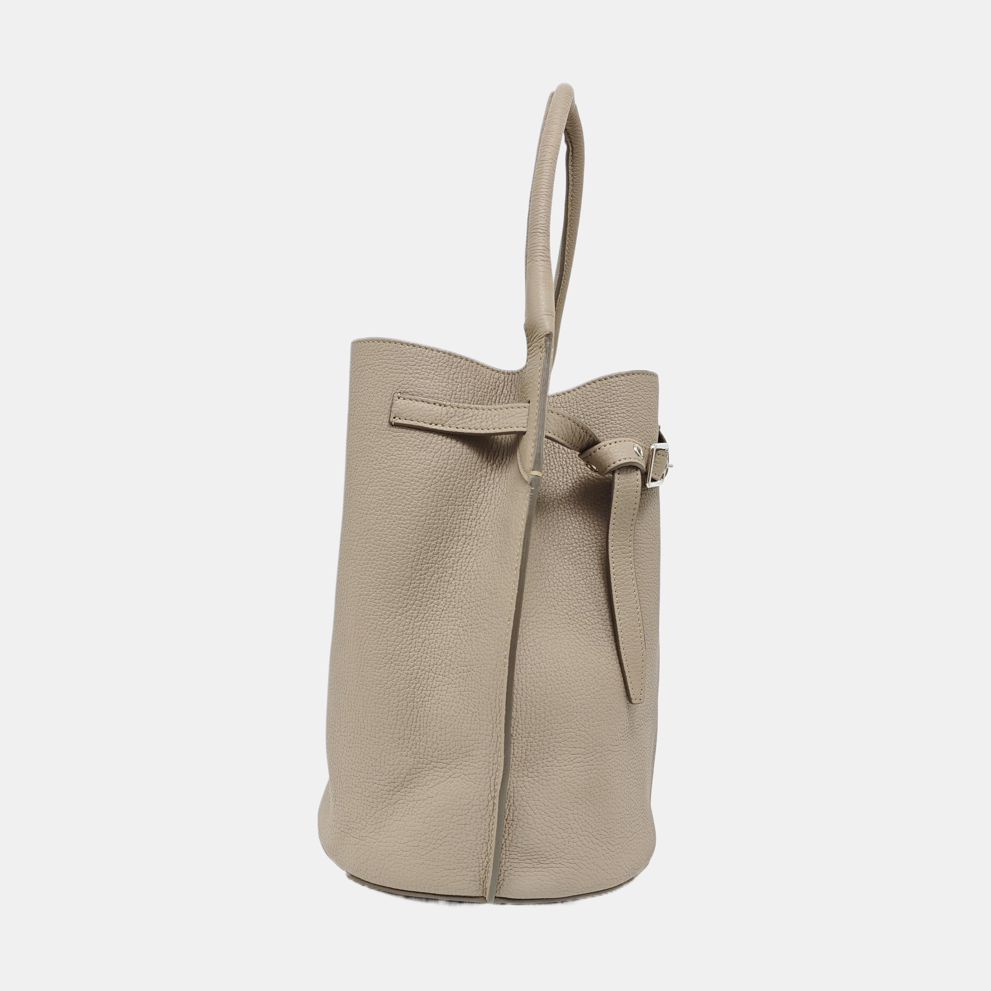 Authenticated pre-owned  BIG BAG Calfskin Beige - Bucket Bag at Looply