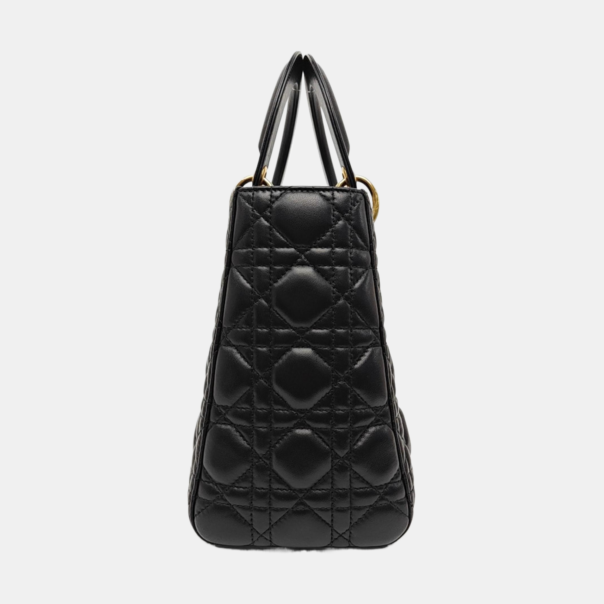 Lady Dior Medium Cannage Lambskin Black