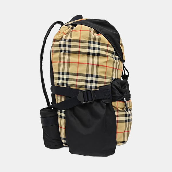 Quilted Fabric Backpack Beige