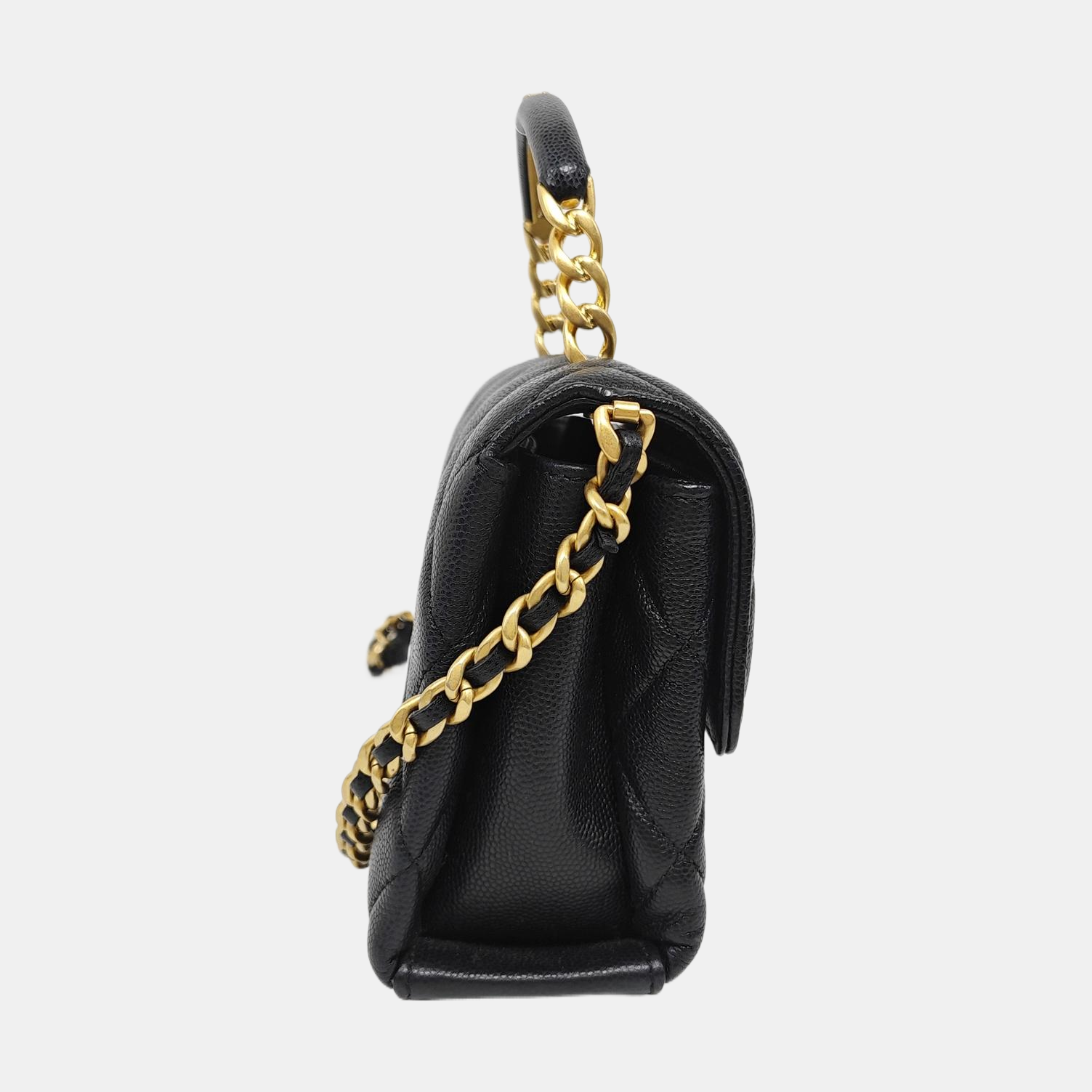 Carry Me Mini Quilted Grained Calfskin Black