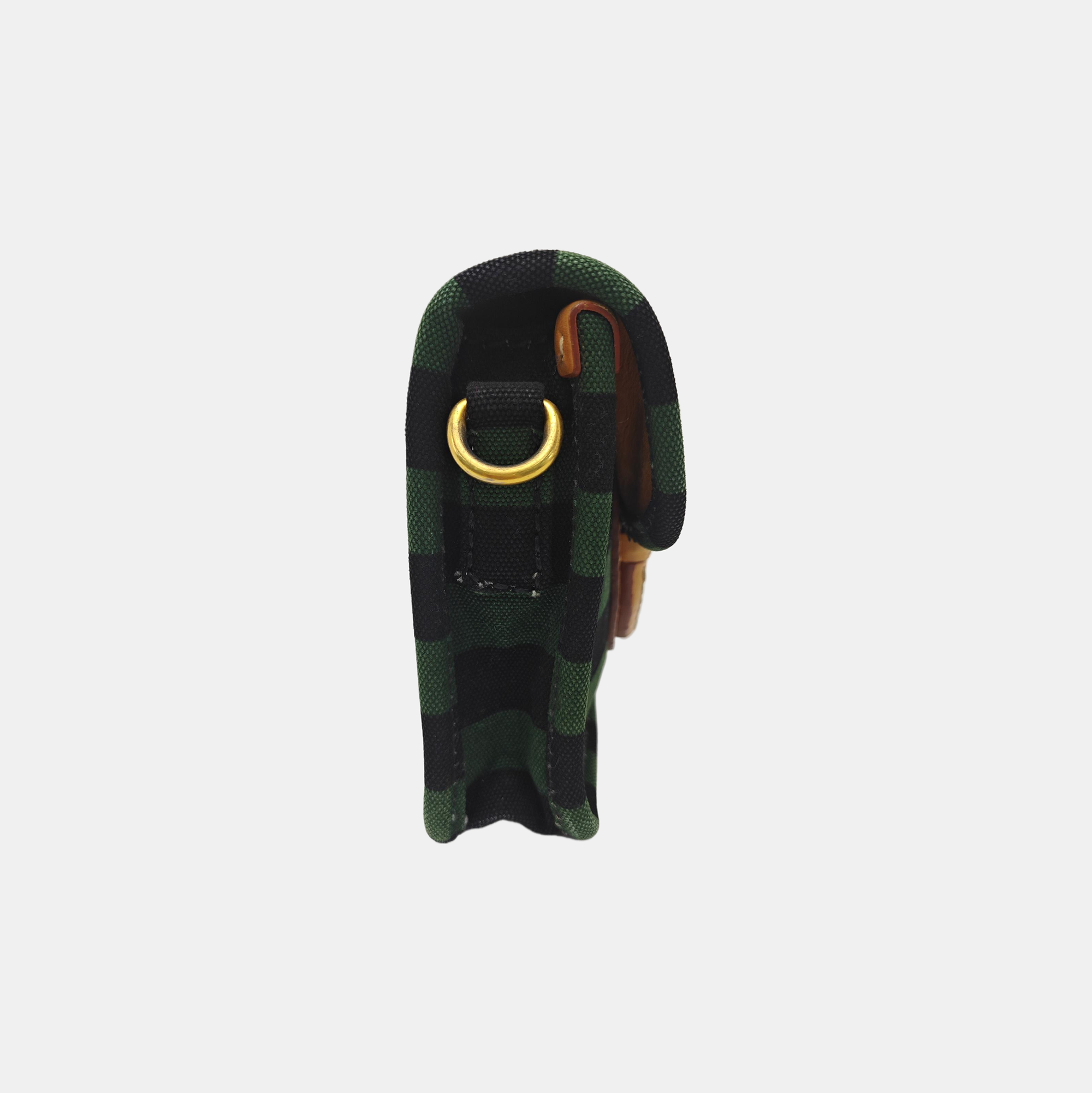 Quilted Canvas Shoulder Bag Green