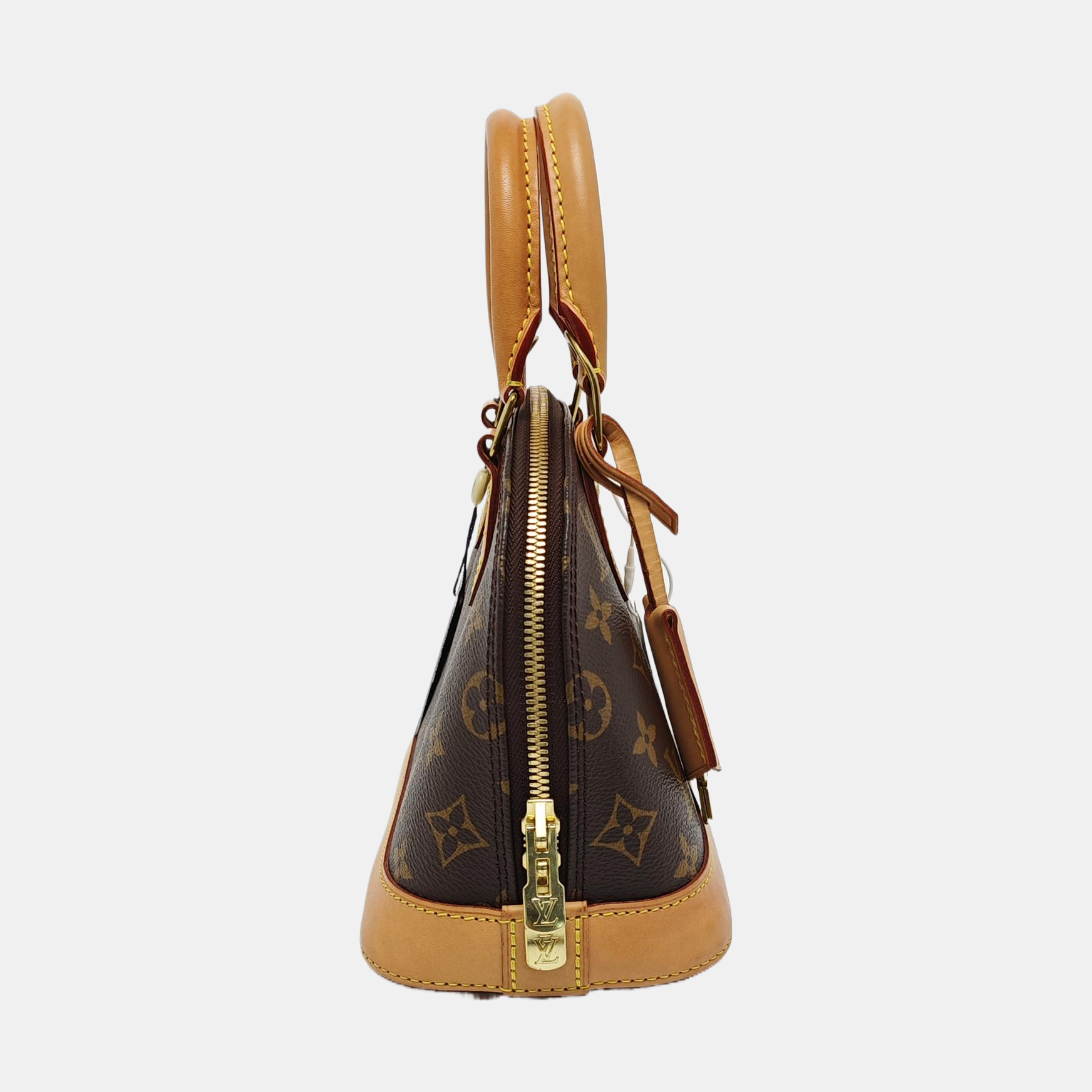 ALMA BB Monogram Coated Canvas Brown