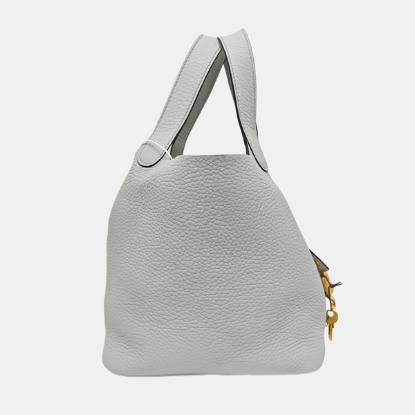 Authenticated pre-owned  Picotin Lock 18 Clemence Blue - Bucket Bag at Looply