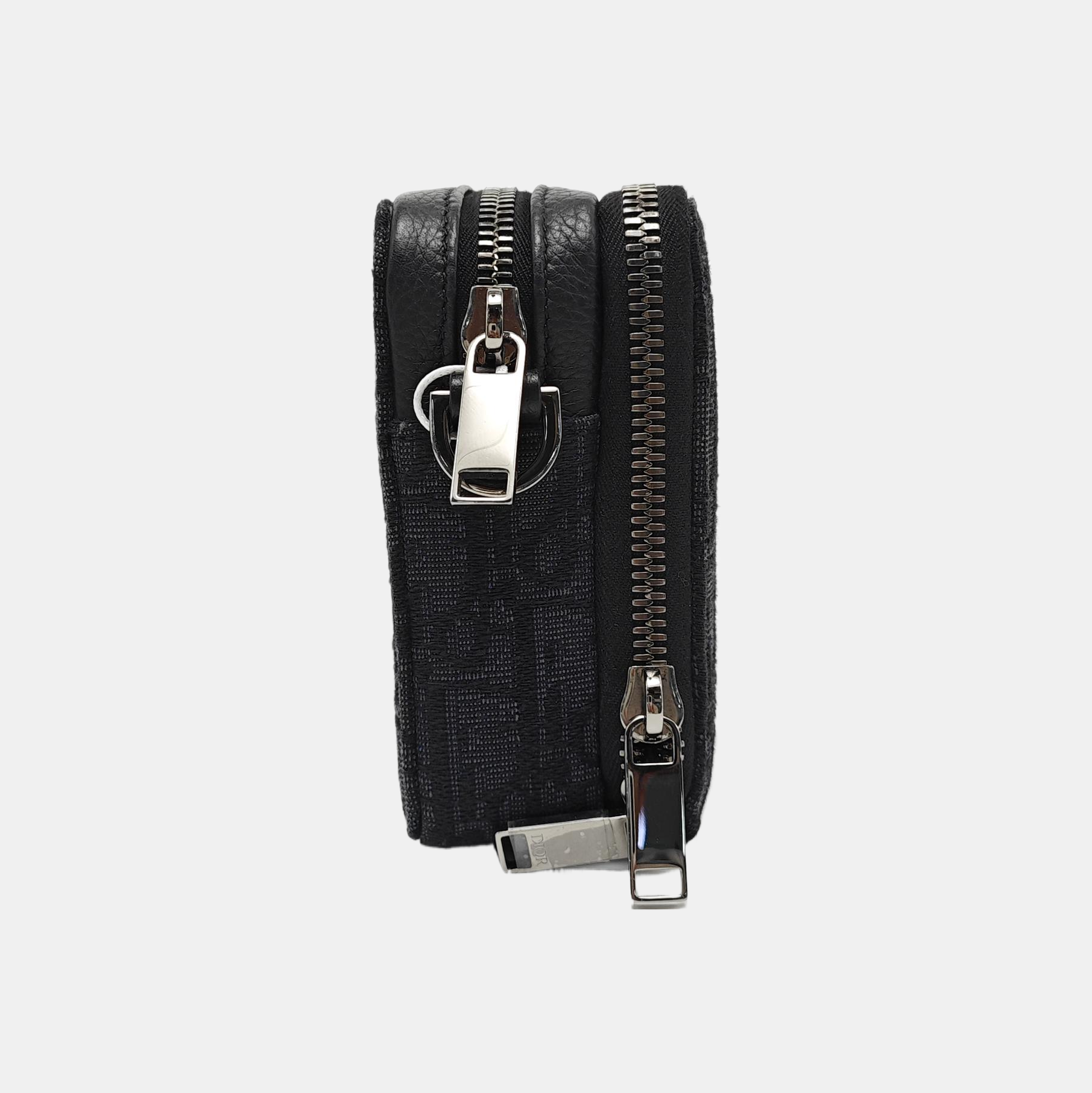 Oblique Canvas Crossbody Bag Black