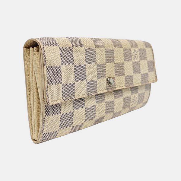 PORTE MONNAIE Damier Azur Coated Canvas White