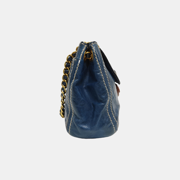 Calfskin Shoulder Bag Blue