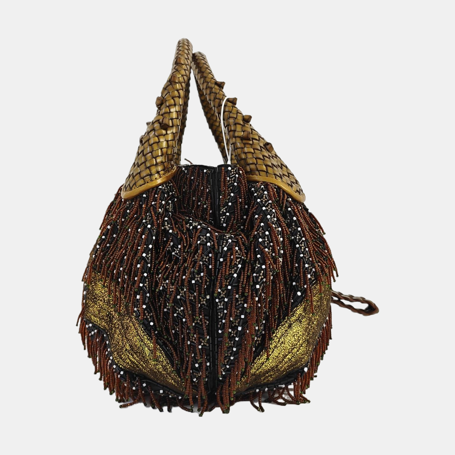 Special Material Top Handle Bag Brown