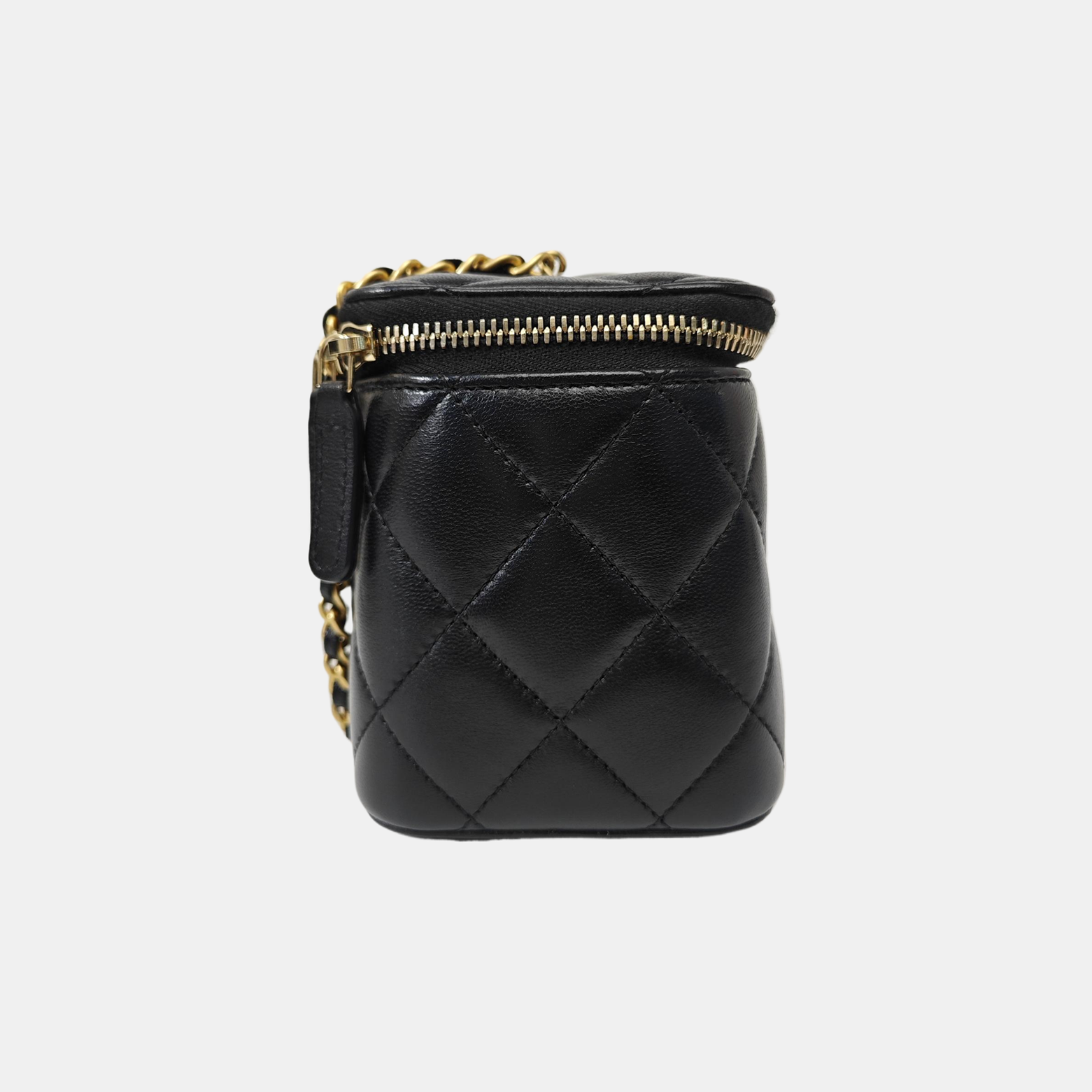 VANITY CASE Small Quilted Lambskin Black