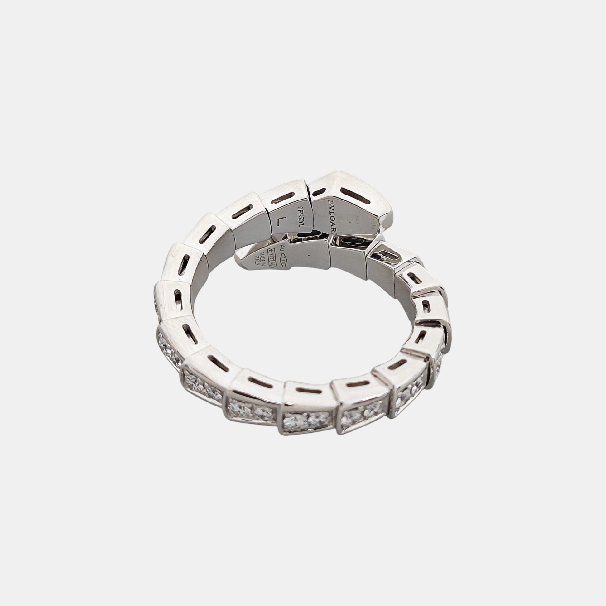 SERPENTI 18k White Gold Silver Ring EU 53