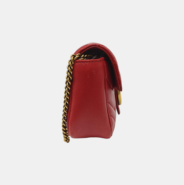 GG Marmont Mini Quilted Calfskin Red