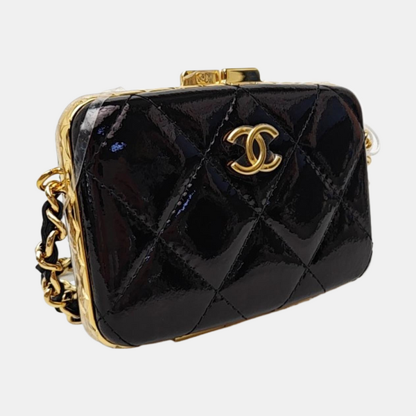 Quilted Lambskin Shoulder Bag Black