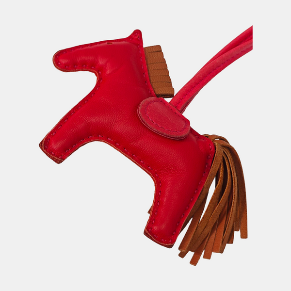 Leather Bag Charm Red