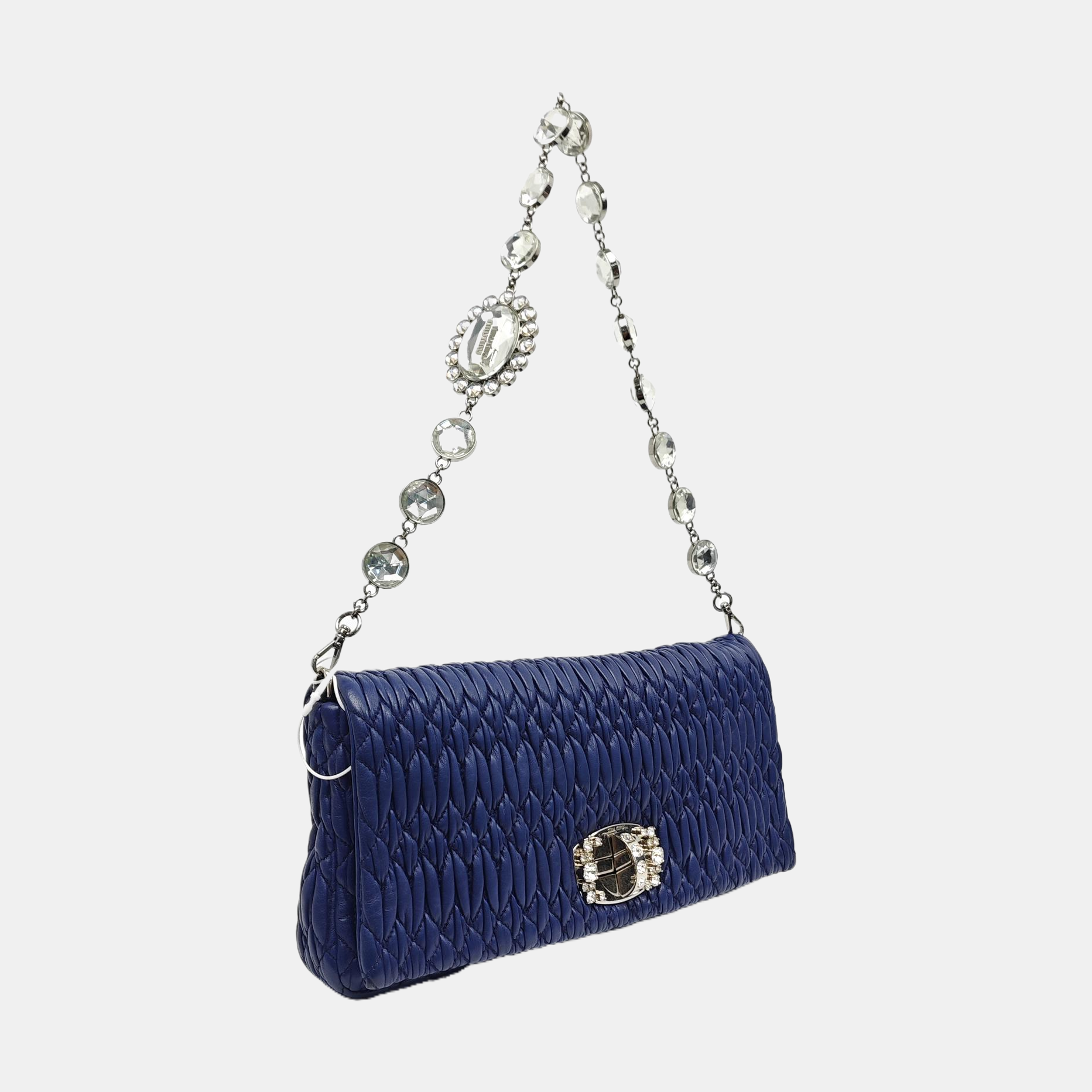 Quilted Lambskin Shoulder Bag Blue