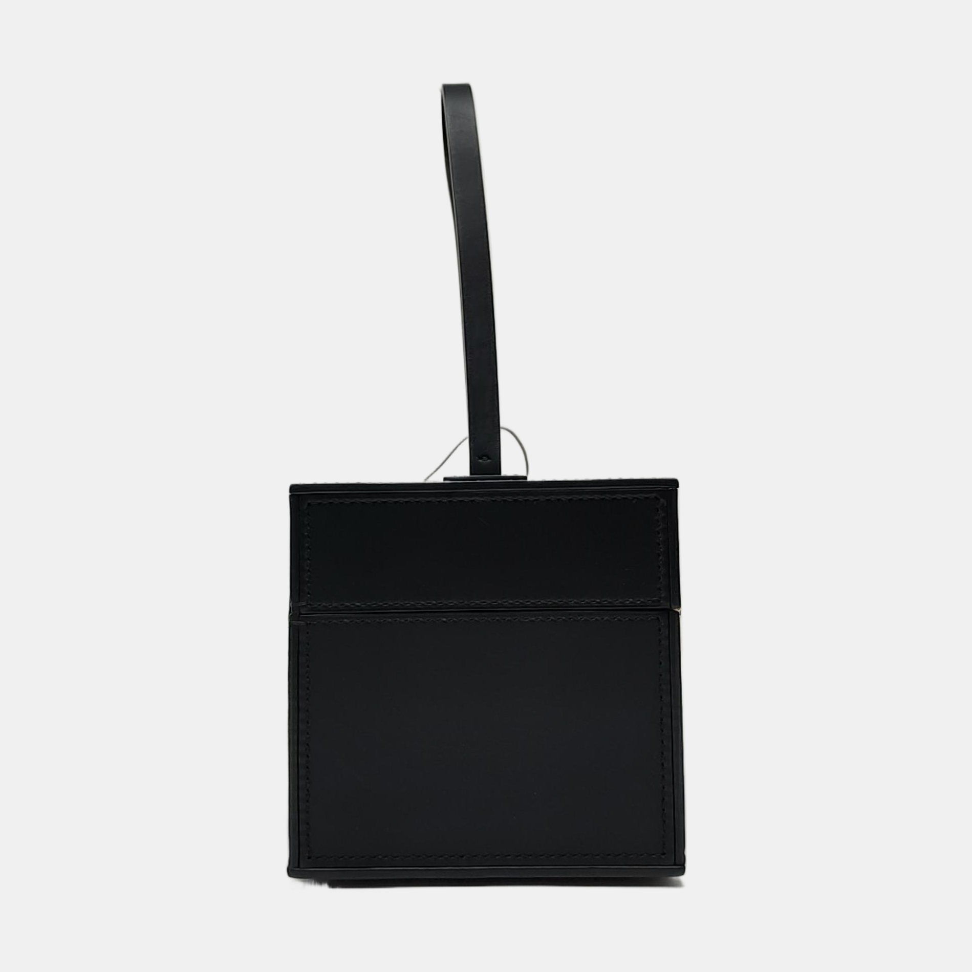 Calfskin Top Handle Bag Black