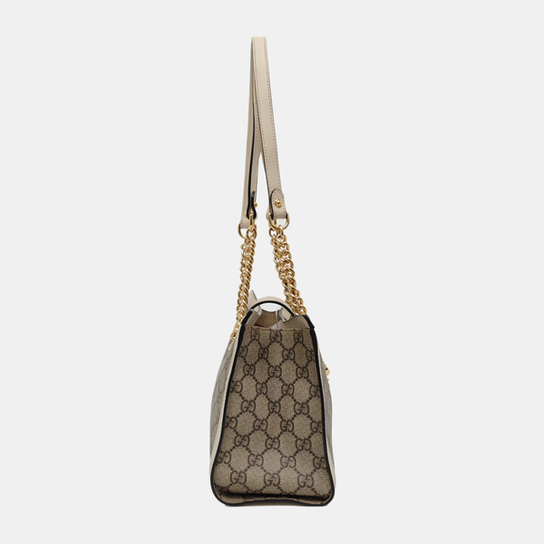 Padlock Small Monogram Coated Canvas Beige