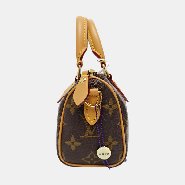 SPEEDY Nano Monogram Coated Canvas Brown