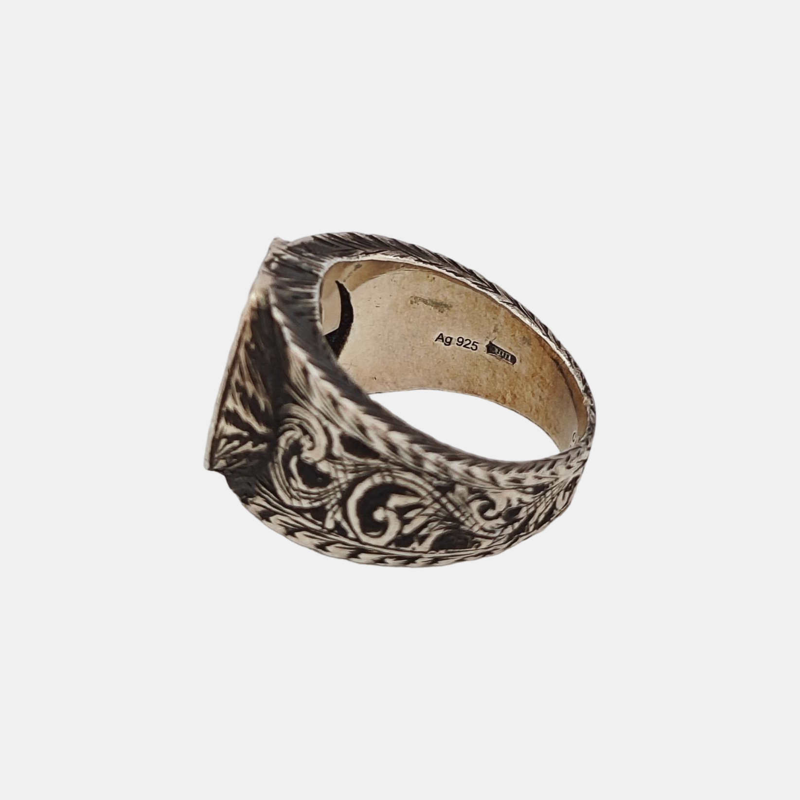 Interlocking G 925 Sterling Silver Ring HK 15