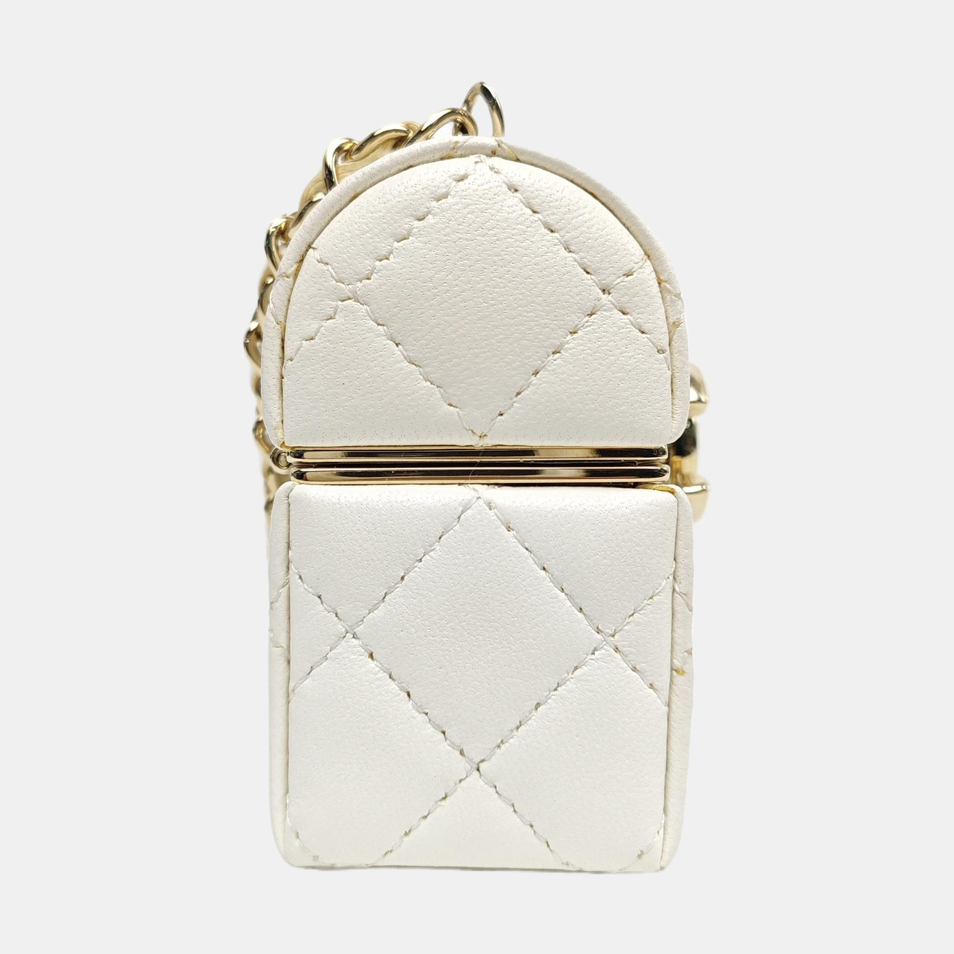 Quilted Lambskin Shoulder Bag White