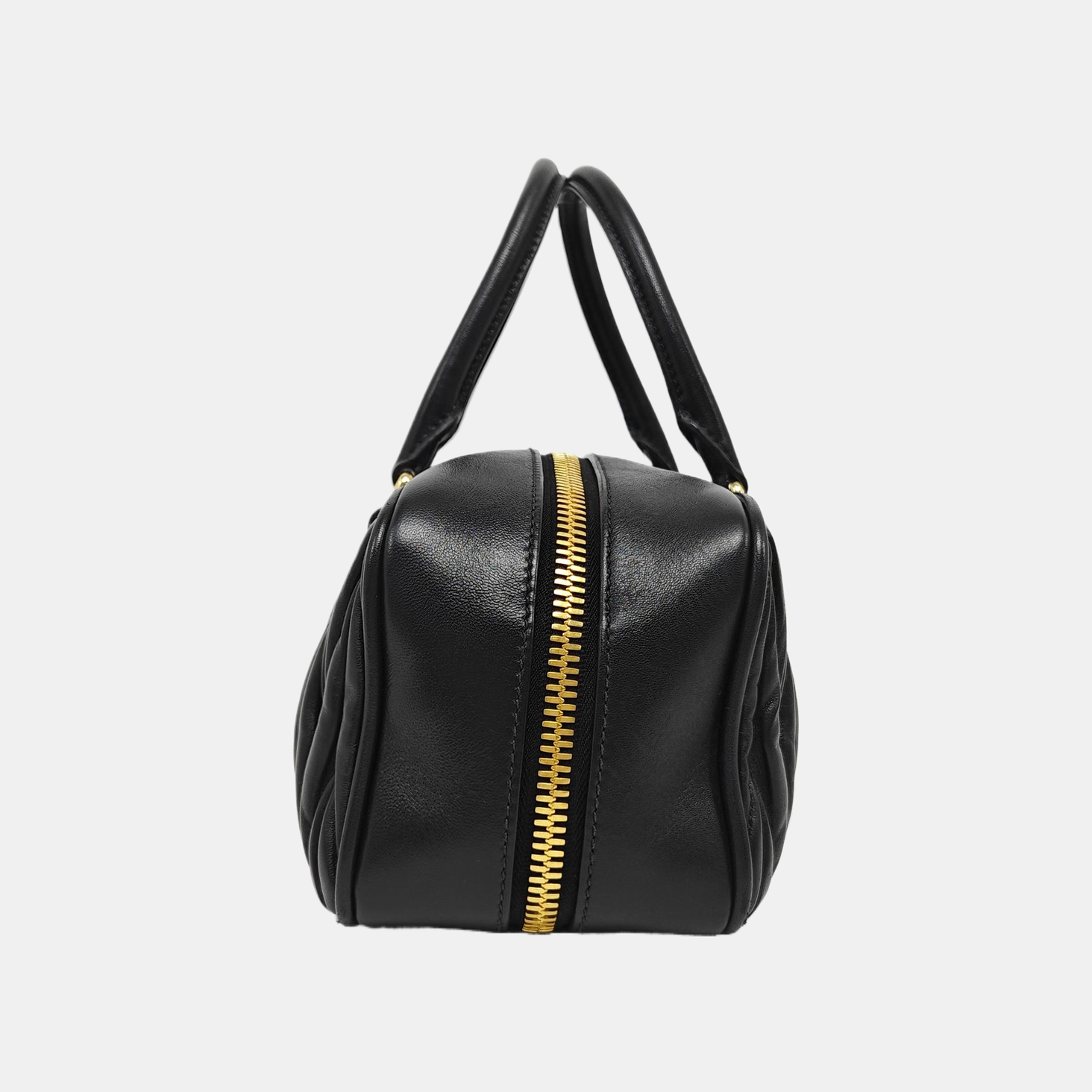 Arcadie Matelassé Large Quilted Lambskin Black